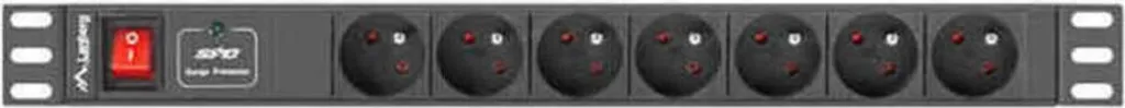 Bandeau de Prises Rackables 1U Lanberg 7 Prises avec Interrupteur 16A - 6