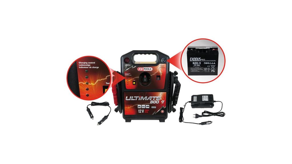 KS Tools 12 V Batterie-Booster, mobiles Starthilfegerät 850 A