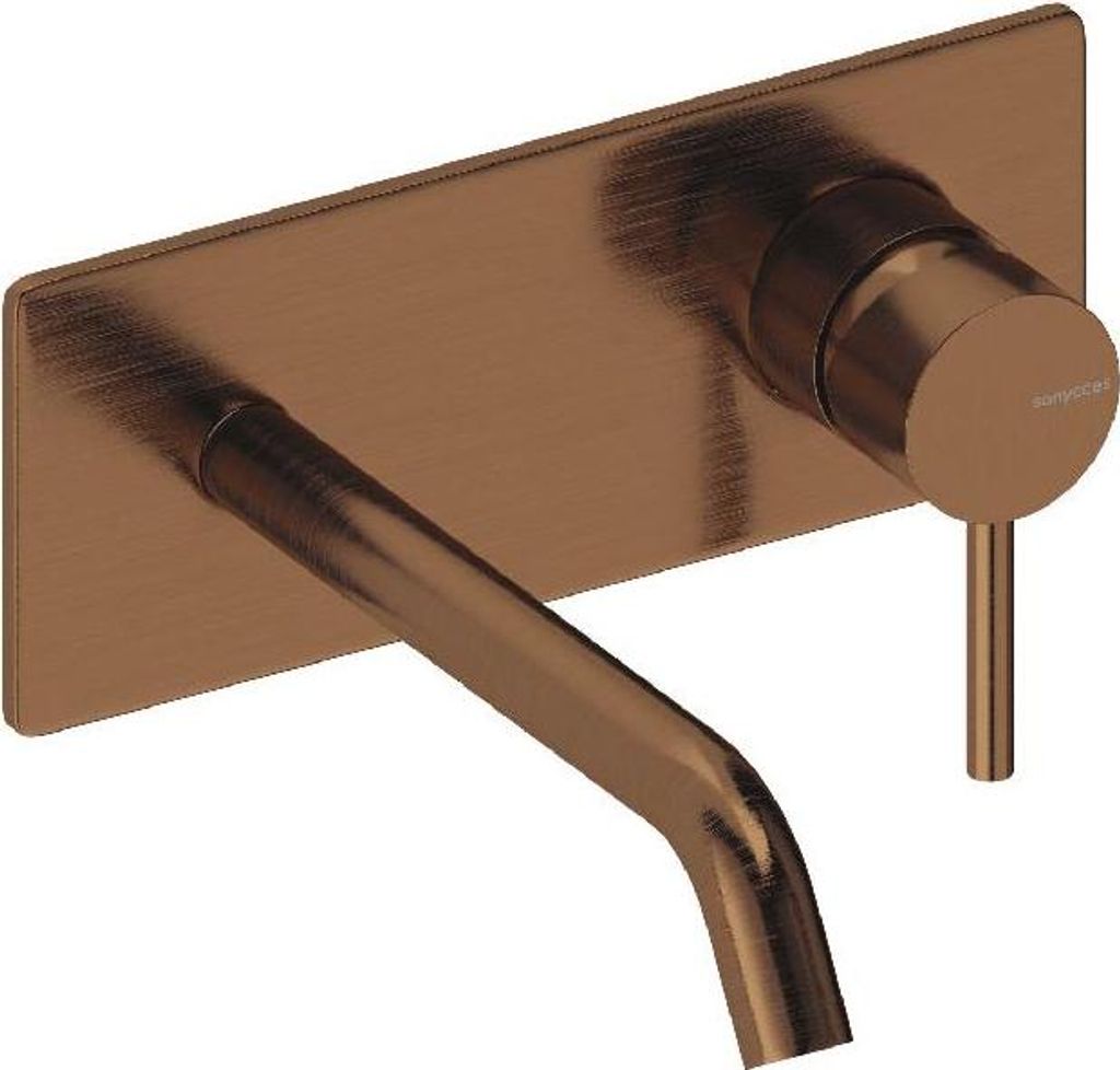 SANYCCES LOOP ColdOpen Wand-Waschtischarmatur Unterputz mit 18 cm Ausladung, rosegold gebürstet