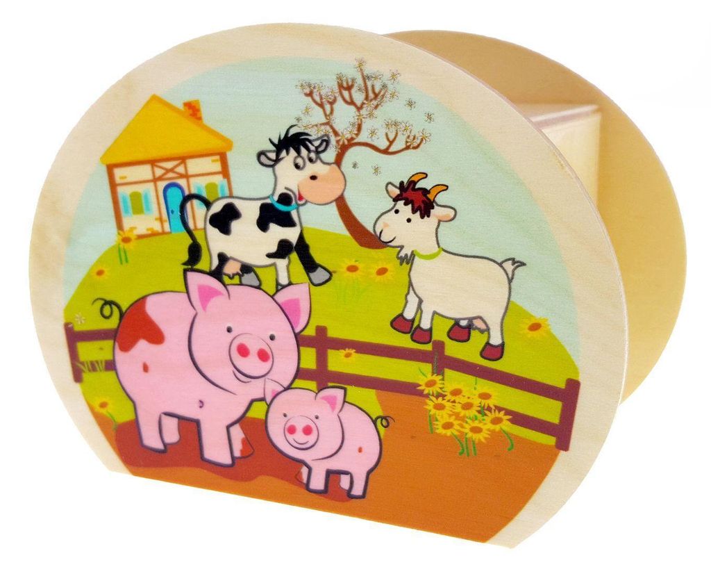 Holzdekoration Spardose Bauernhof BxLxH 65x115x85mm NEU