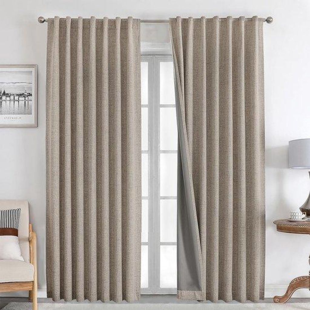Famanu Verdunkelungsvorhang - Undurchsichtig - Satinoptik - 1 Stück Extra Langer Vorhang - Elegant - Einfarbig - Wohnzimmer - Schlafzimmer -
