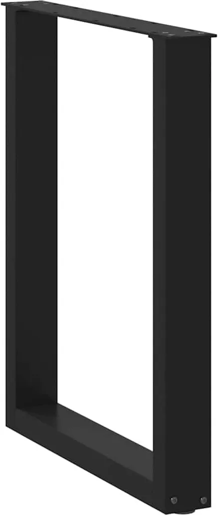 vidaXL Gambe Tavolo a U 2 pz Acciaio Nero 70x72-73 cm | Stile Industrial - 3