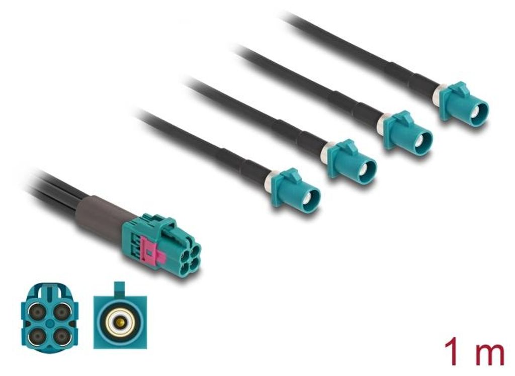 DELOCK Kabel Mini FAKRA Z Buchse quad zu 4x FAKRA Z Stecker