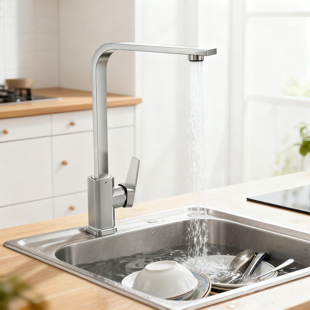 TWOLIIN Wasserhahn Küche, Hochdruck Küchenarmatur 360° schwenkbar,Warm- und Kaltwasserhahn Einhandmischer Küchenspüle für Küche Wohnmobil Ba...