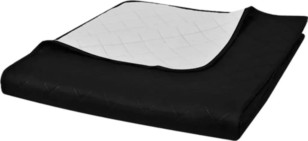 Copriletto Double-Face Bianco e Nero 230x260 Trapuntatura a Rombi