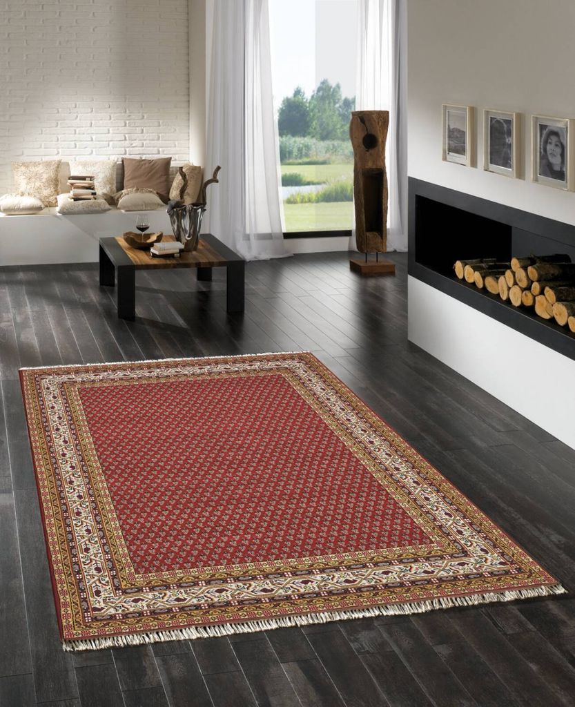 Teppich BIKANER MIR | Farbe: Rot; Größe: 120 x 180 cm | strapazierfähig und leicht zu reinigen | Wohnzimmer | Schlafzimmer