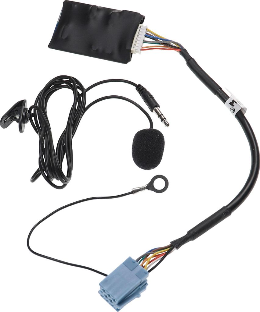 vhbw Bluetooth Adapter kompatibel mit VW T5 1999-2002 Premium 5 Delco, Z6Z9 (Phaeton), RNS-MCD Autoradio - Inkl. Mikrofon, Klinkenkabel + Clip