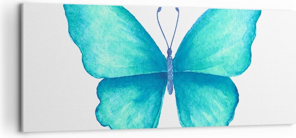 Bild auf Leinwand - Leinwandbild - Schmetterlinge Fliegen Kindheit Sommer - 120x50cm - Wand Bild - Wanddeko - Leinwanddruck - Bilder - Kunstdruck -...