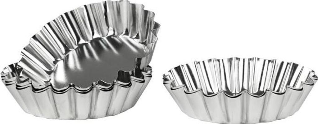Set aus 6 silbernen Metall-Cupcake-Formen 11 cm