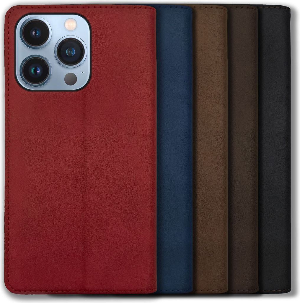Bookstyle 'Premium' Schutzhülle Klapphülle Schutztasche Etui Cover für Apple iPhone 13 Pro Max - Braun