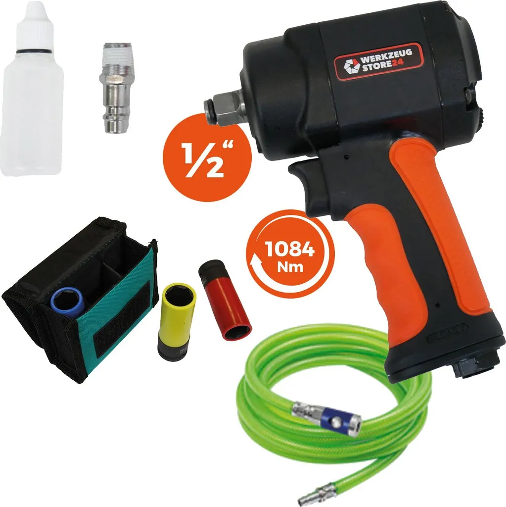 Clé à chocs pneumatique ultra compacte WS24 avec tuyau flexible