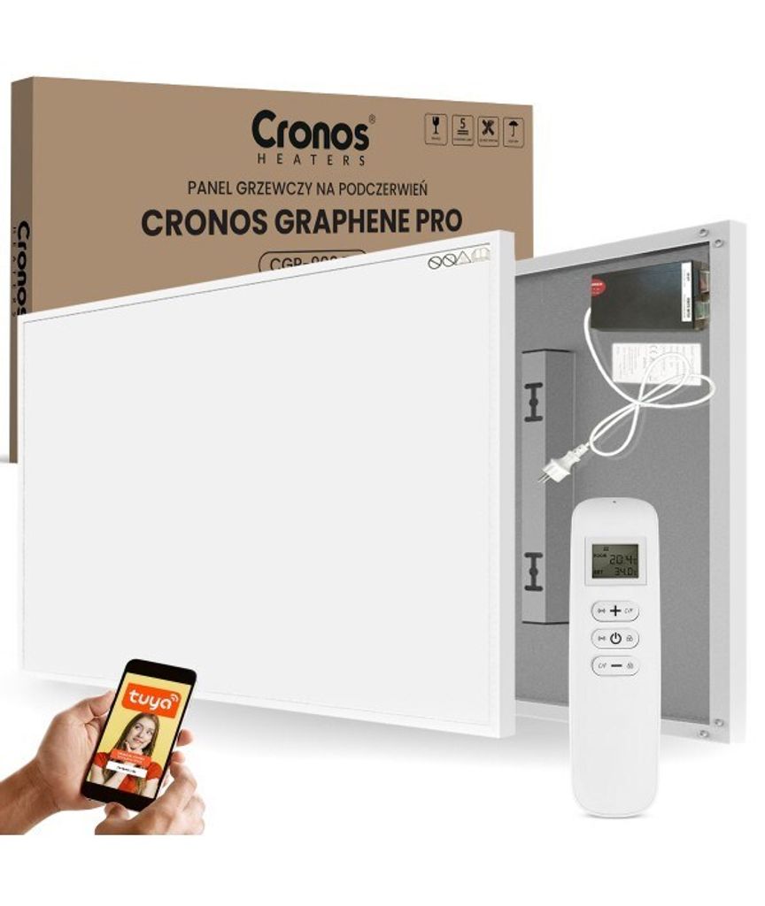 Panneau chauffant IR CRONOS Graphene PRO CGP-900TWP Blanc Image du produit 