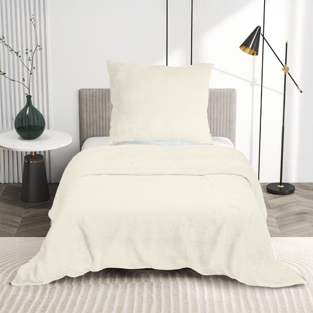 Luxus Flanell Bettwäsche Plüsch Warm Kuschelig Teddy Reißverschluss 135x200 155x220 200x200 200x220, Größe:155 x 220 cm, Farbe:Beige