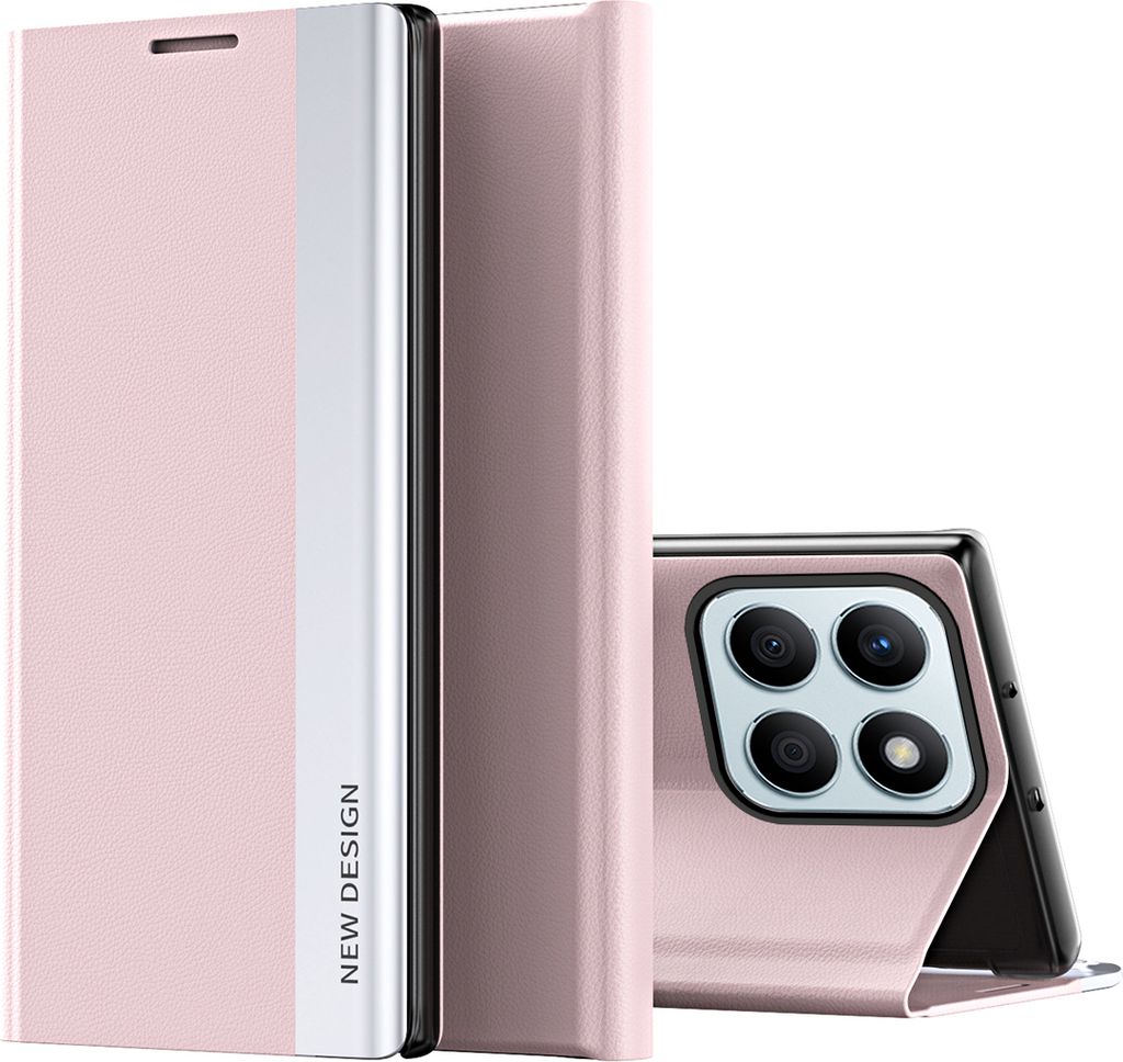 Hülle für Honor X8B Leder PolyurethanKlapphülle Schutzhülle mit Standfunktion Pink