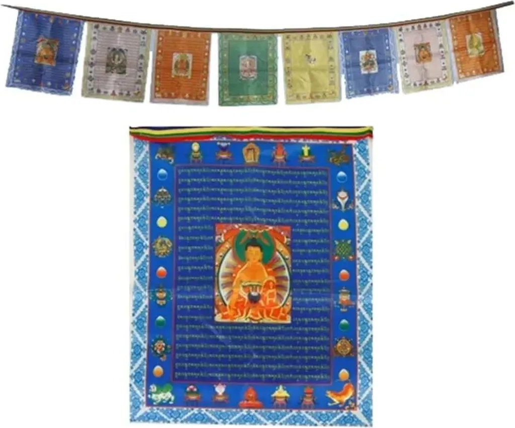 Drapeaux de Prières Bouddhas : Harmonisez votre Espace Zen - 10 Pièces