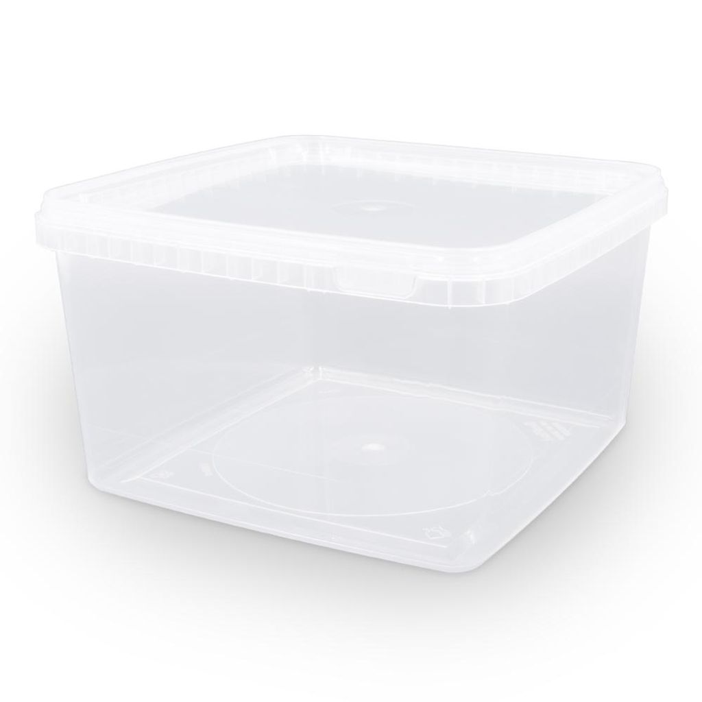 Dose 3 Liter – 19,5 × 19,5 × 11 cm – Transparent mit Produktbild 