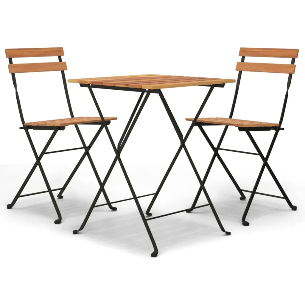 Ensemble Bistro Gain de Place vidaXL : Table et Chaises Pliantes Teck