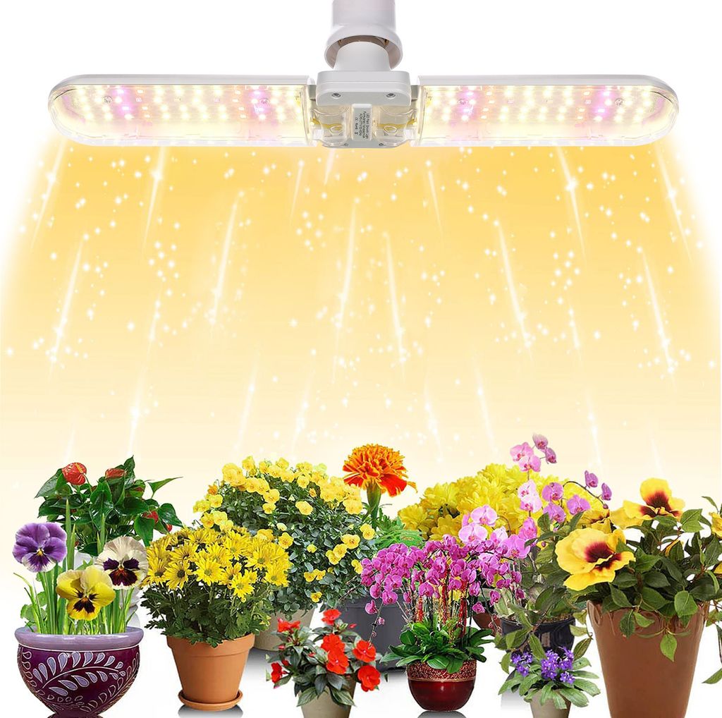 LED Pflanzenlampe E27 20W Pflanzenlicht Vollspektrum 120LED Fächerform Sonnenlichts Grow Light faltbaren Pflanzenlampen für Zimmerpflanzen, Gewä...