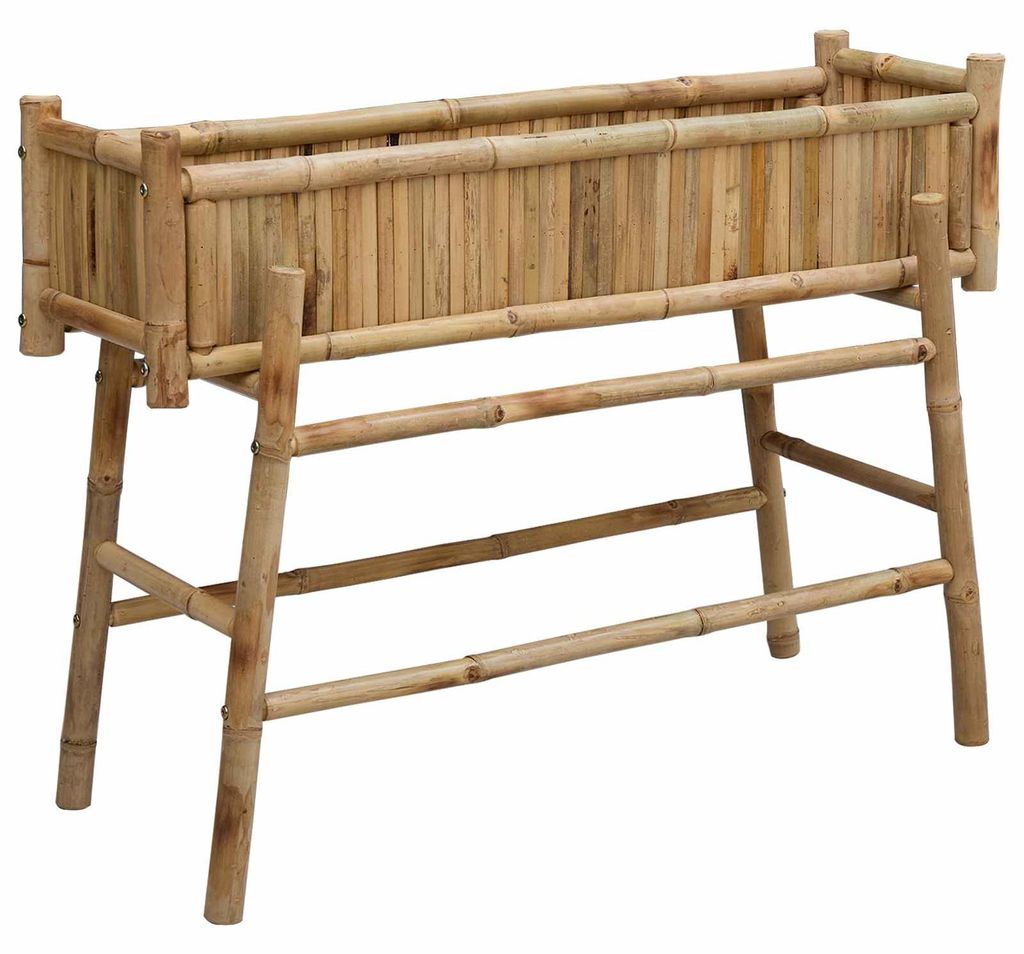 vidaXL Gartenpflanzer mit Halter Natur 100 x 38 x 74 cm Bambus