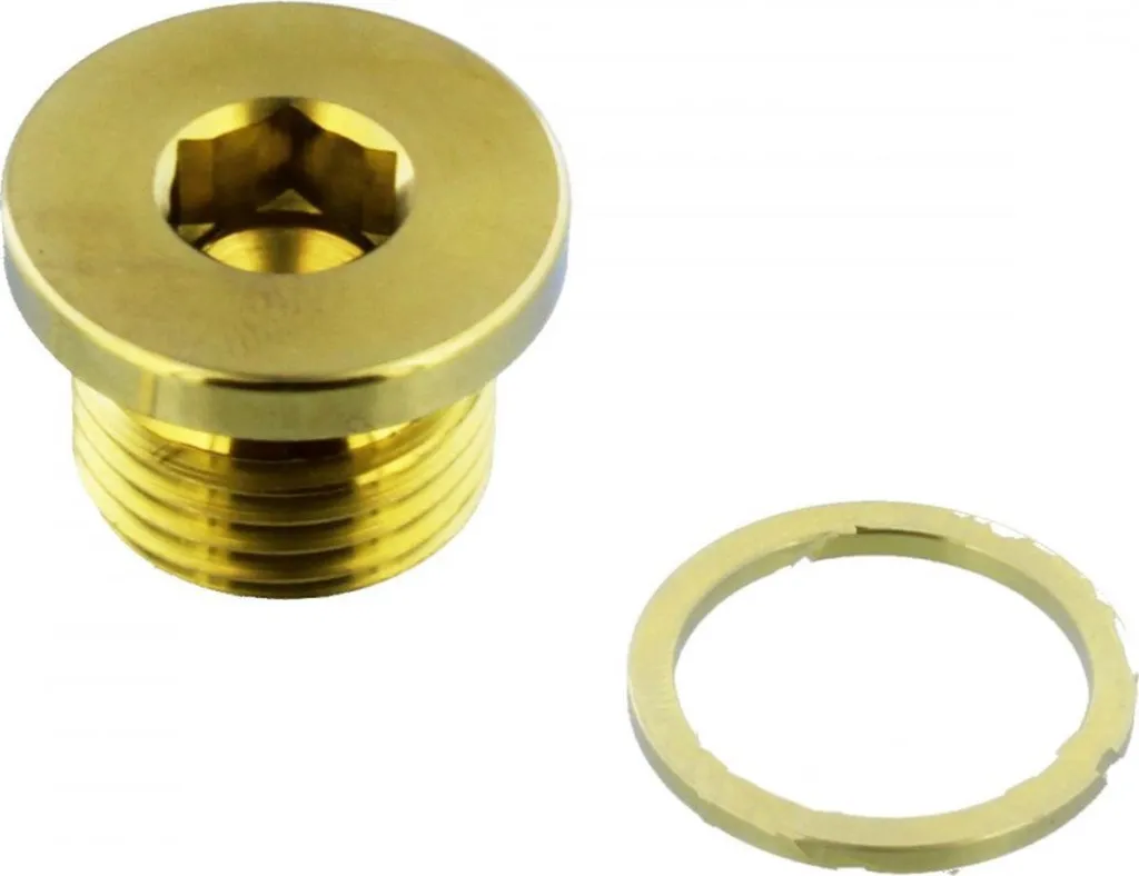 Bouchon magnétique JMP titane or M16x1.5 : aimant néodyme 10mm