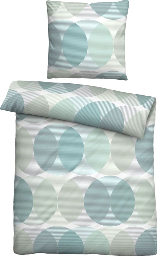 Biberna Bettwäsche blau 1x 135x200 cm + 1x 80x80 cm Produktbild 