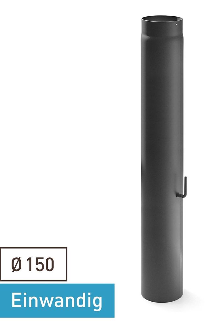 Raik Basic Zugregulierung 150mm gussgrau L: 1000mm für Rauchrohr / Ofenrohr