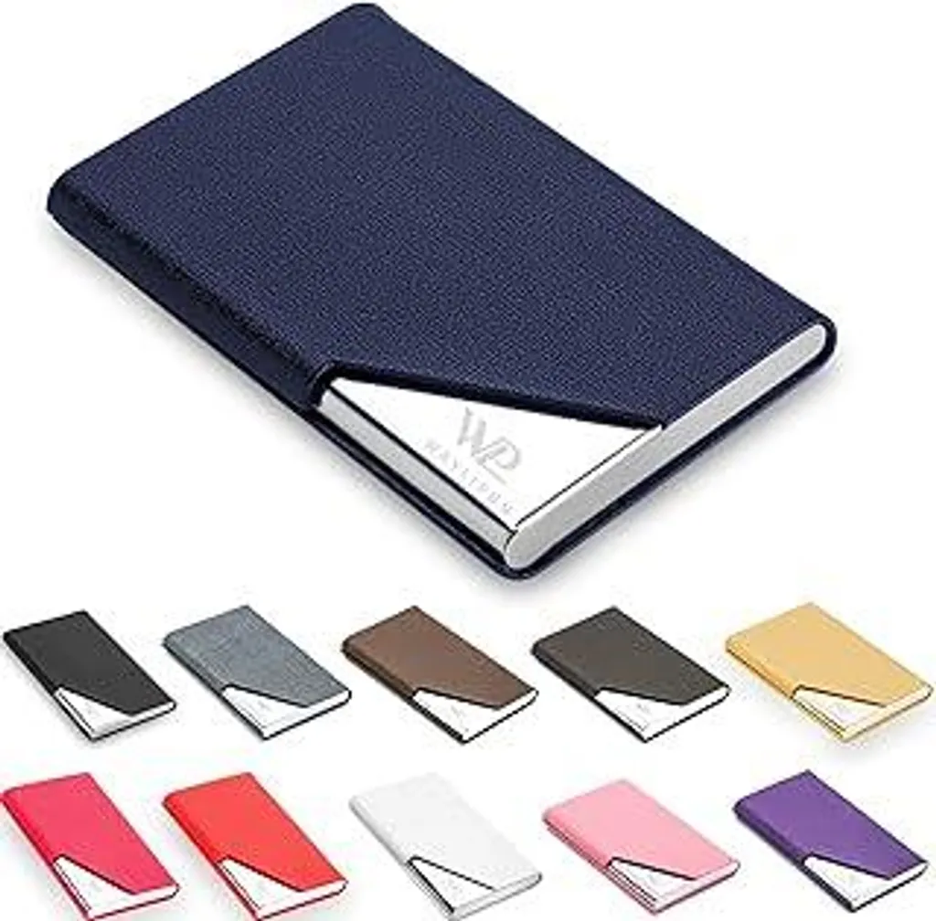 Waylipun Luxury Business Card Case - Porta Biglietti Blu Magnetico Unisex