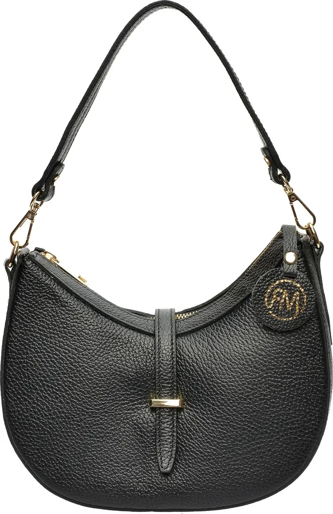 Sac en cuir noir RM 1956 Roberta M avec bandoulière réglable AW25
