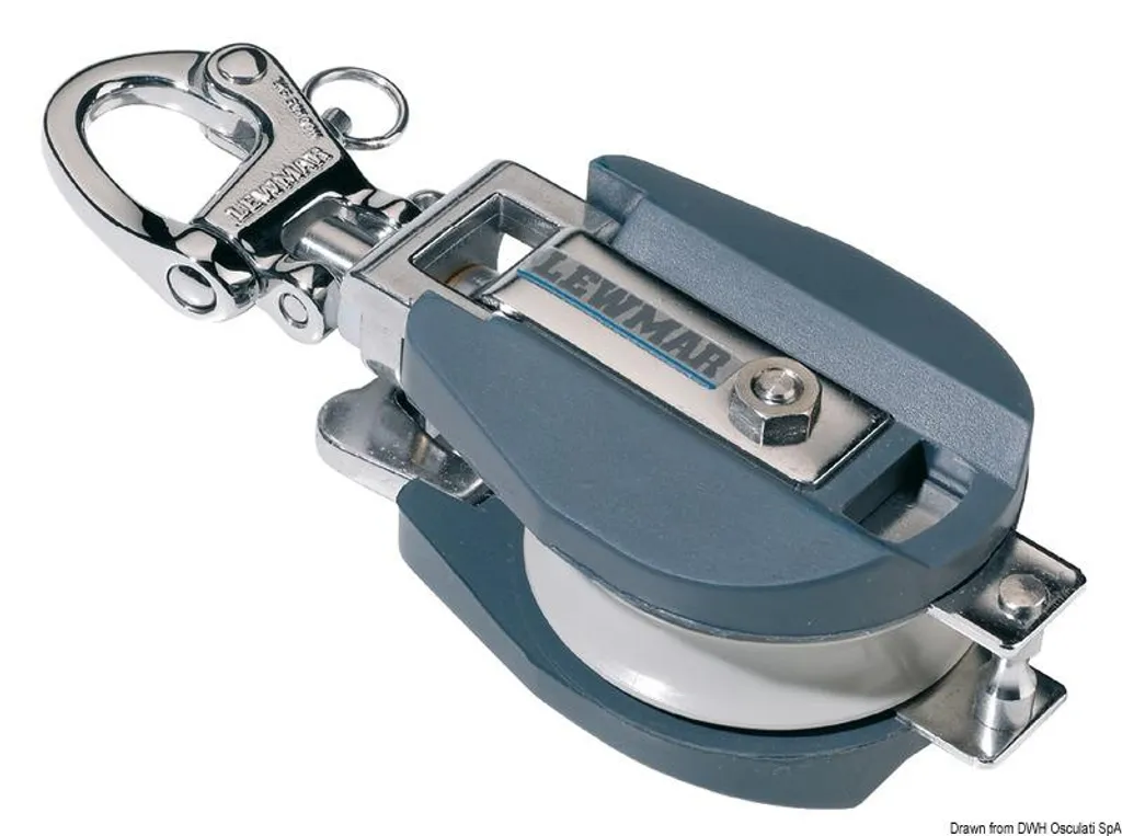 Poulie ouvrante Snatch Block Lewmar 66 mm en Delrin pour Voilier