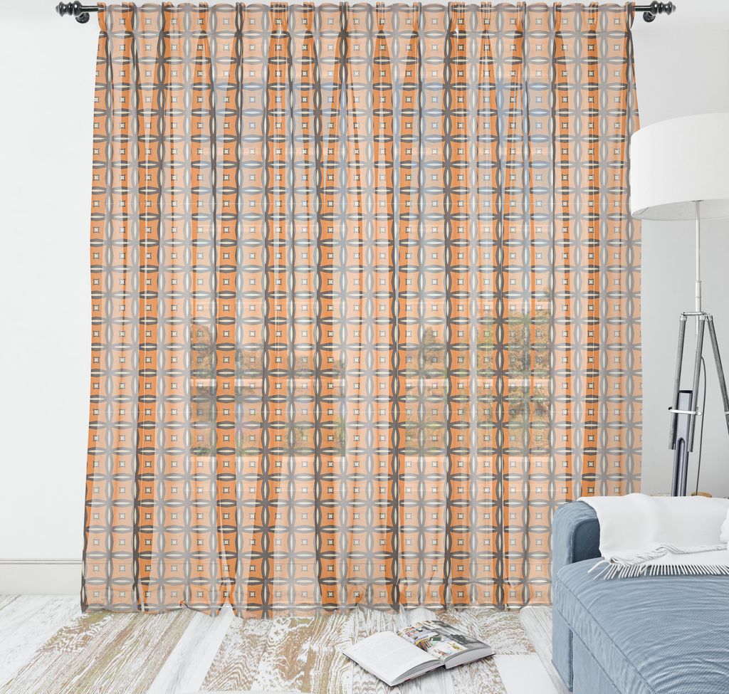 ABAKUHAUS Abstrakt Wandteppich, Wiederkehrende Muster aus Retro-Platz gleiche Elemente, Wohnzimmer Schlafzimmer seidiges Satin Wandtuch, 274 cm x ...