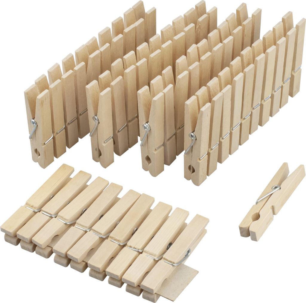Wäscheklammern 7601 Holz 50 Stück Packung mit 20 Stück