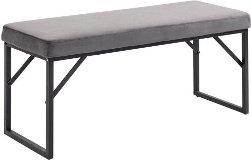 Polsterbank Samtoptik 115x46x49cm Dunkelgrau Sitzbank Bettbank Schminkbank Flurbank Fuer Wohnzimmer Schlafzimmer Gartenbank Bank Ruhebank
