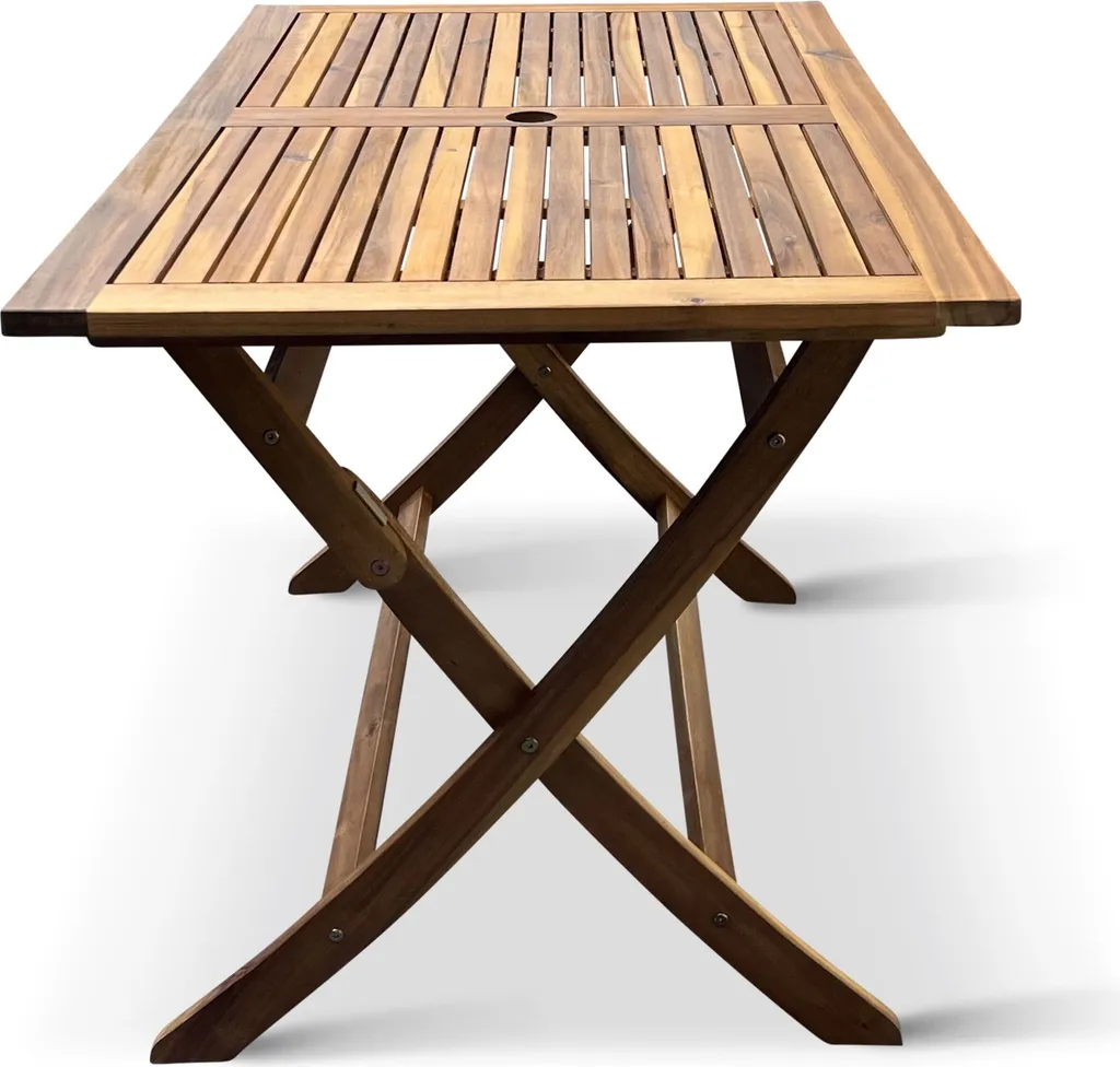 Table pliante bois acacia Mandy 120x70cm résistante aux intempéries - 3