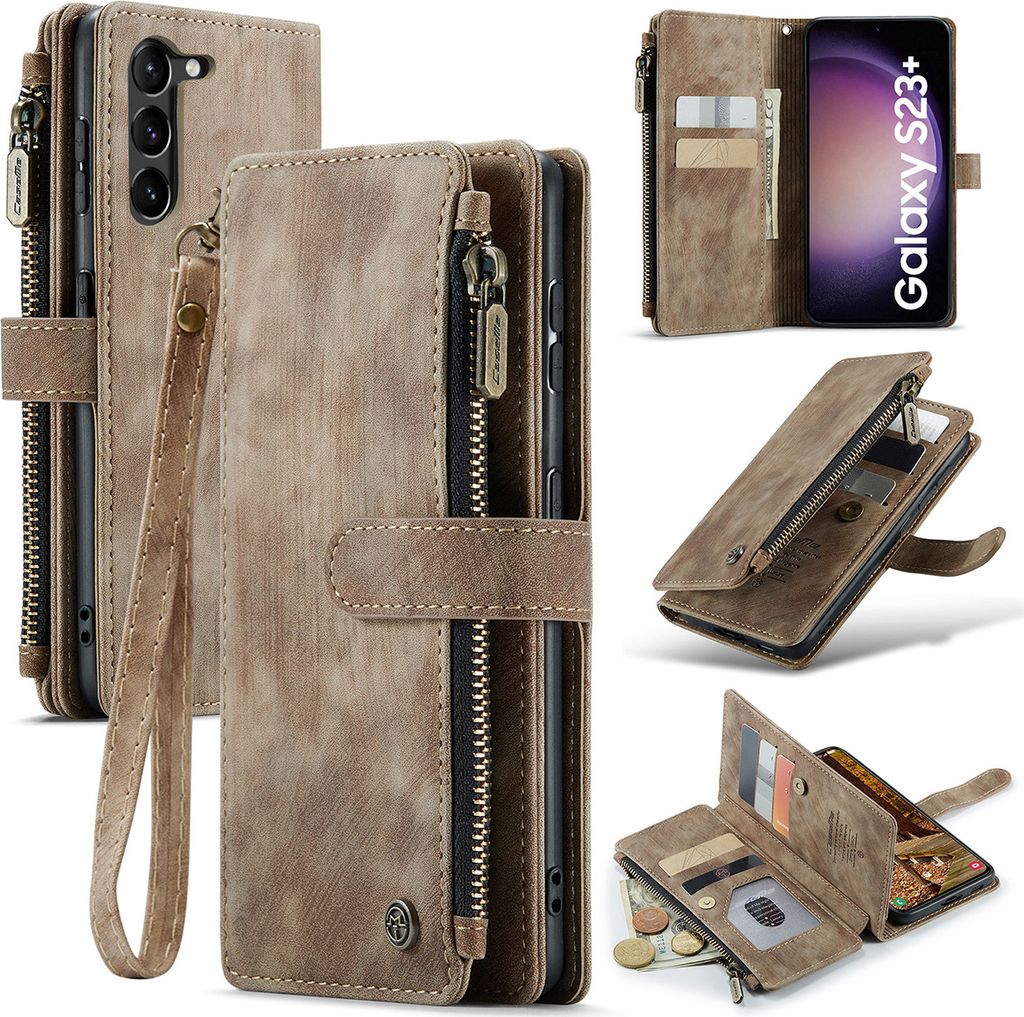 Galaxy S23+ Handyhülle, Reißverschluss Hülle Kunstleder Produktbild 