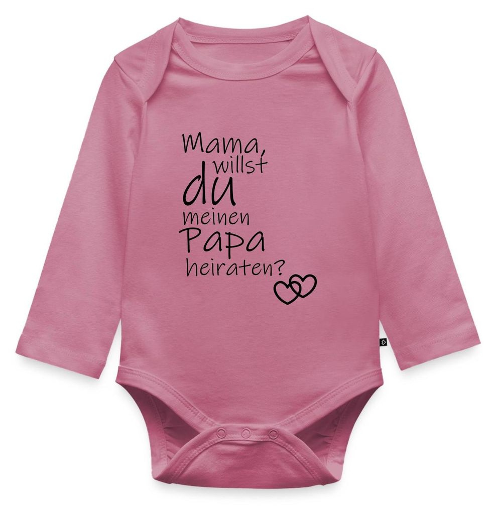 Spreadshirt Mama Willst Du Meinen Papa Heiraten Tages Baby Body Langarm, 68 (3-6 M.), Mauve