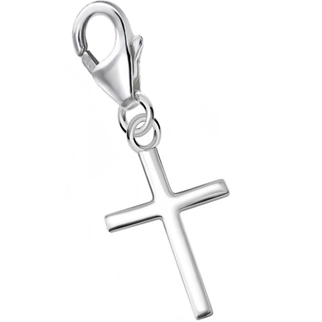 Zeitloser Kreuzanhänger Charm für Armband I 925 Echtsilber