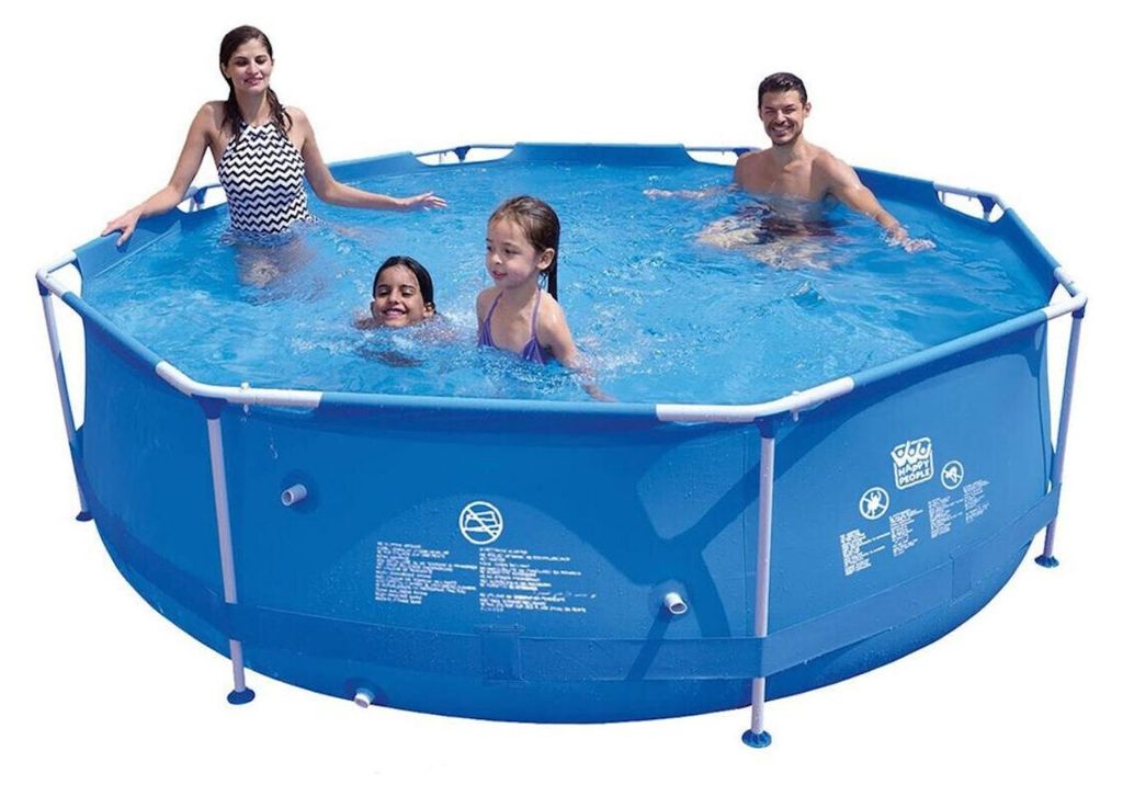 Happy People Stahlrahmenpool Set rund 300 x 76 cm mit Filter und Pumpe 77508