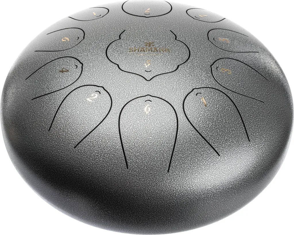 Tambour à languette pour méditation yoga 11 notes ré majeur argenté