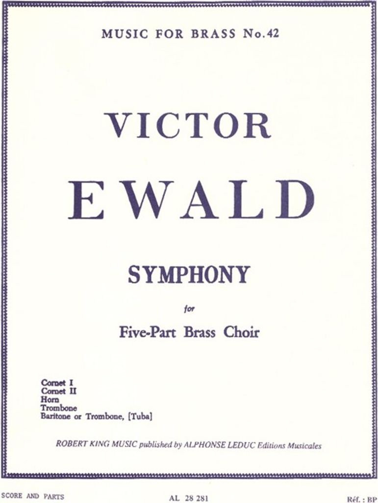 Symphony for 2 trumpets, horn, trombone and baritone (trombone, tuba) score and parts