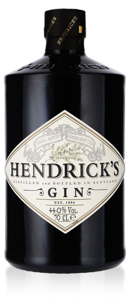Hendricks Gin, gin scozzese, acquavite, alcol, bottiglia, Immagine del prodotto 