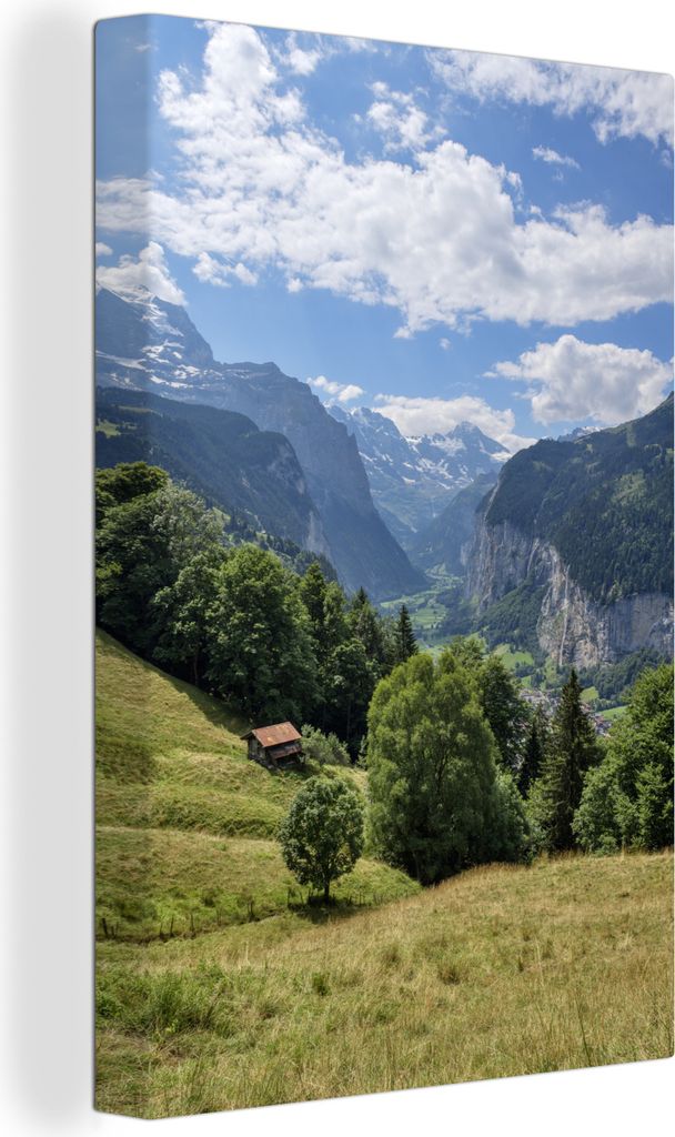 OneMillionCanvasses - Leinwandbilder - 90x140 cm, Landschaft von Lauterbrunnen in der Schweiz, Wandbilder Kunstdruck Wanddekoration - Foto auf Le...