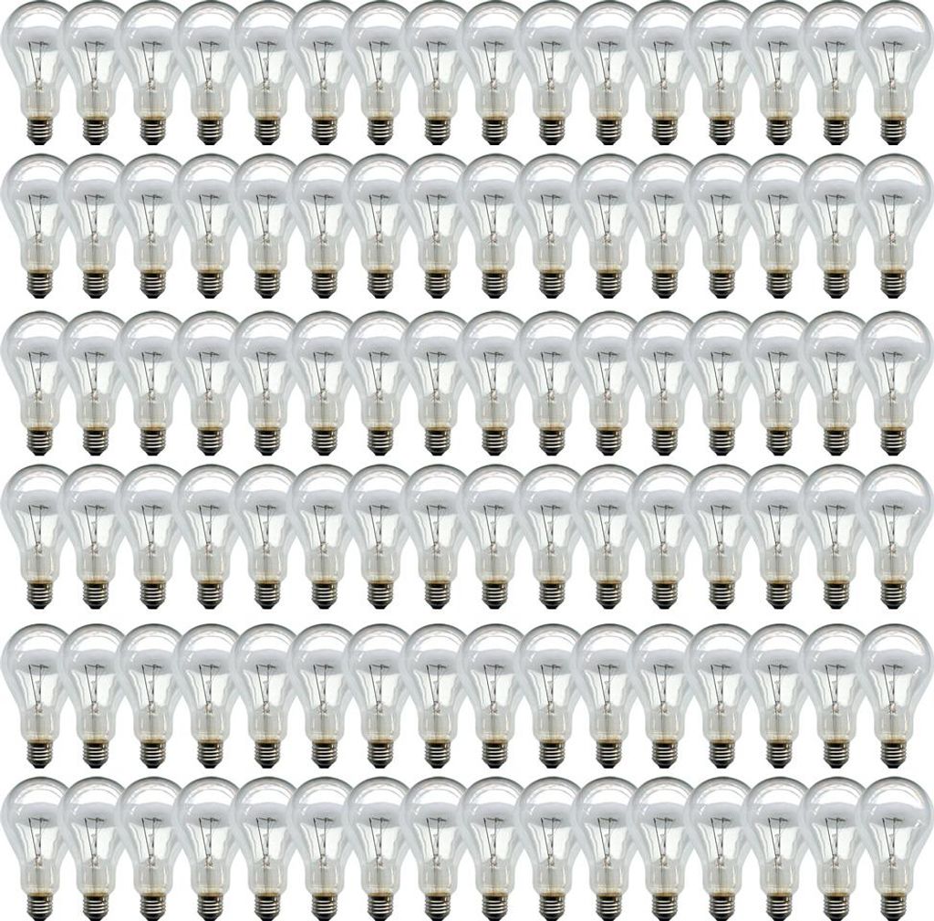 100 x Glühbirne 200W E27 klar Glühlampe 200 Watt Glühbirnen Glühlampen