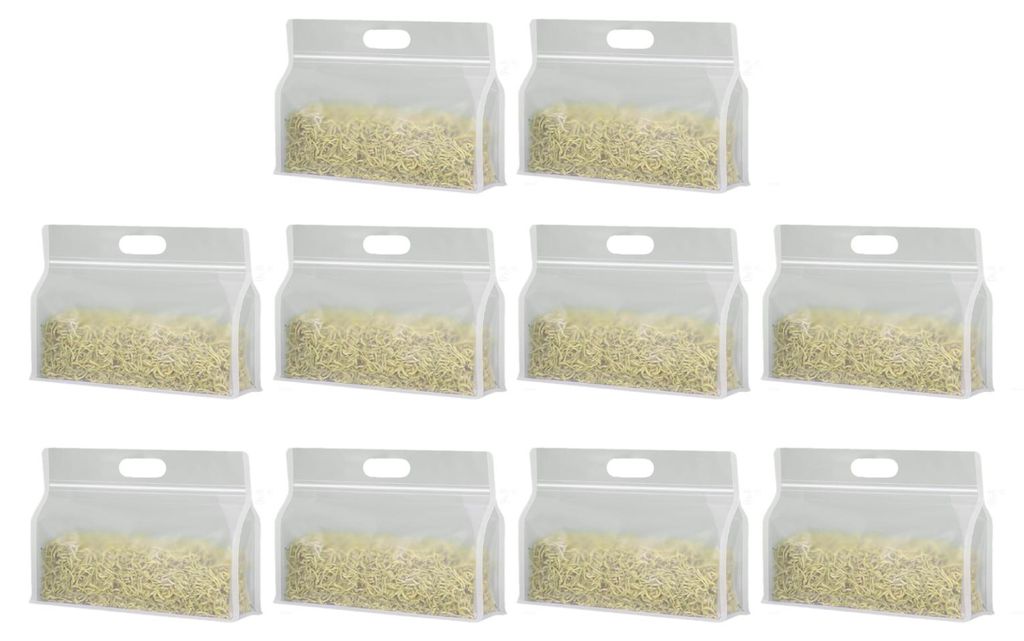 10 Stück Lebensmittelverpackungsbeutel, sichtbares Design, wiederverwendbar, feuchtigkeitsbeständig, gute Versiegelung, auslaufsicher, PET, trans...