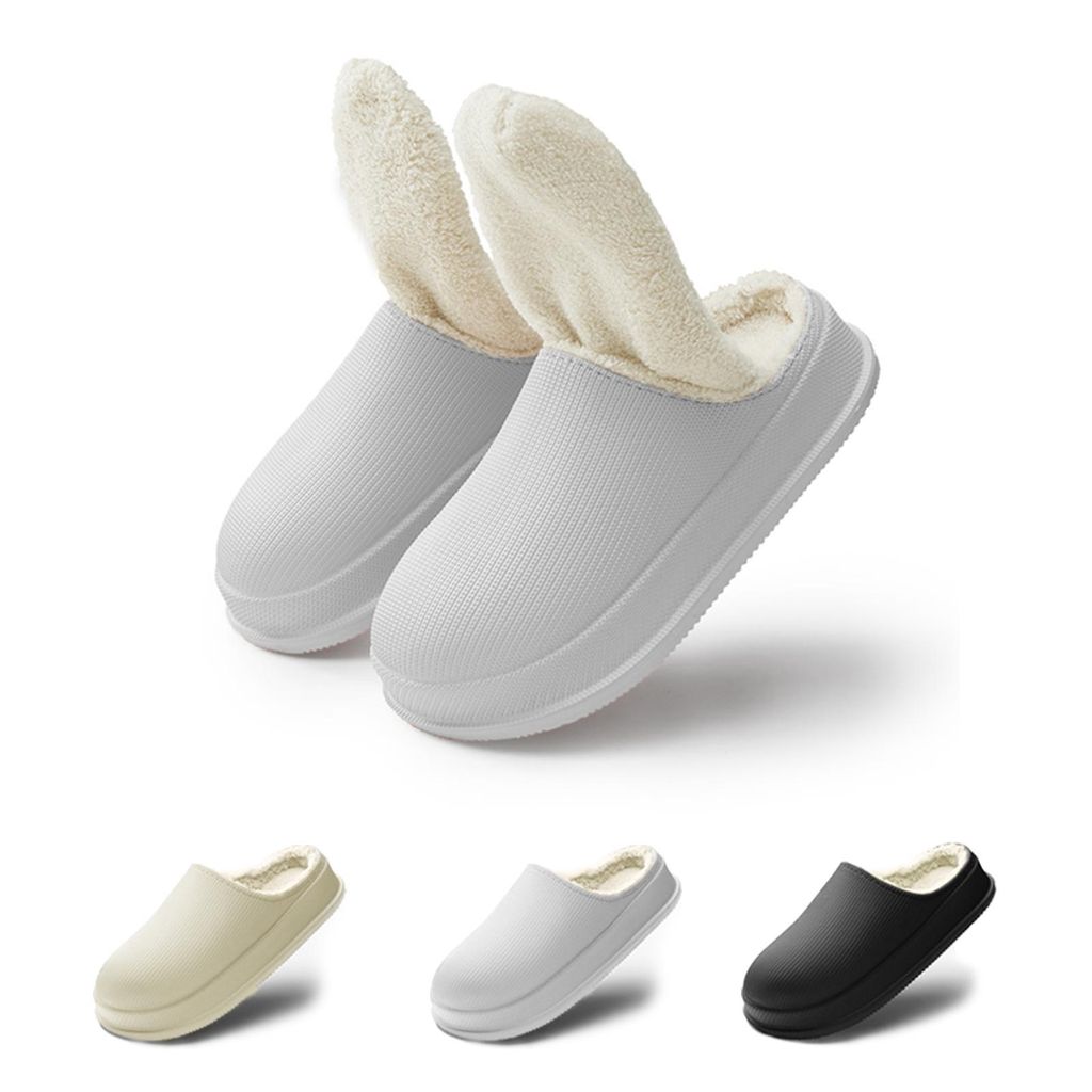 Hausschuhe Damen & Herren Winter – Warm Gefüttert, Rutschfest, Wasserfest, EVA Pantoffeln mit Plüsch-Futter, Bequeme Slippers für Indoor & Out...