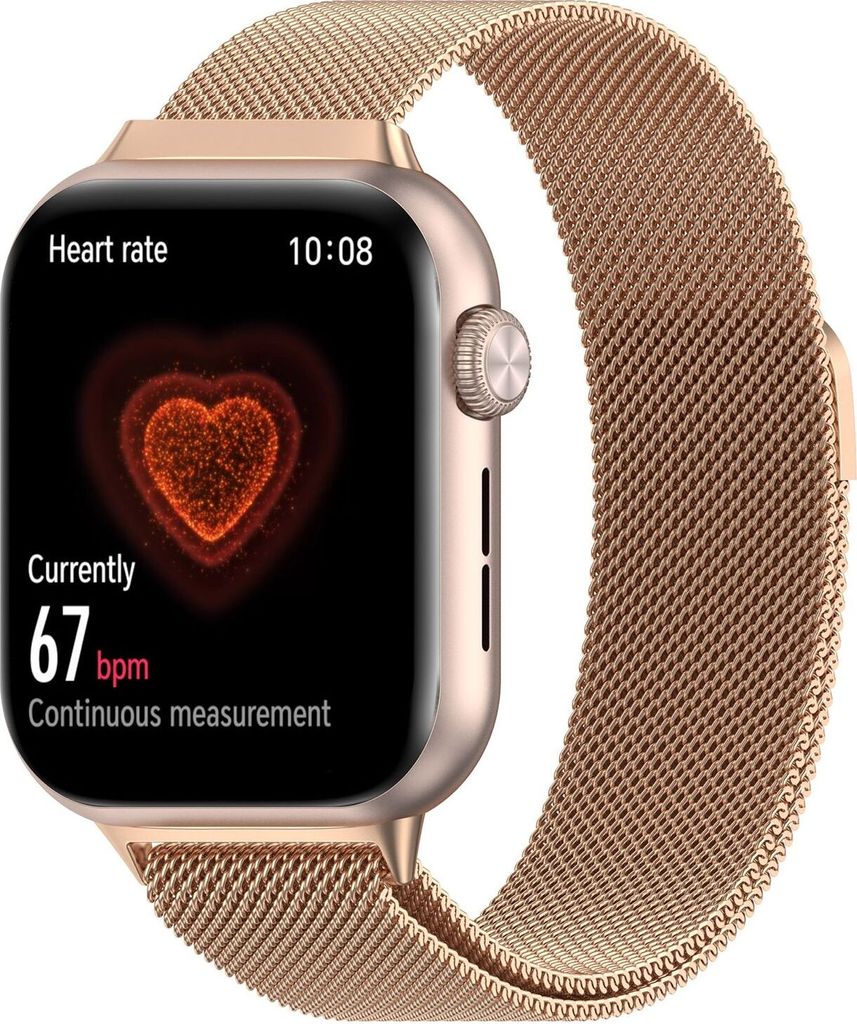 Für Honor Watch 5 Milan Metall Stahl Mesh Ersatz Armband mit Magnetverschluss Rose Gold