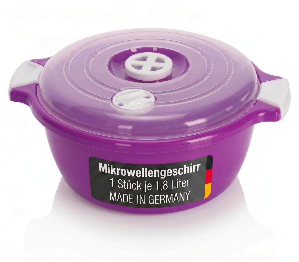 Mikrowellenbehälter 1,8 Liter mit Deckel und Dampfventil Produktbild 