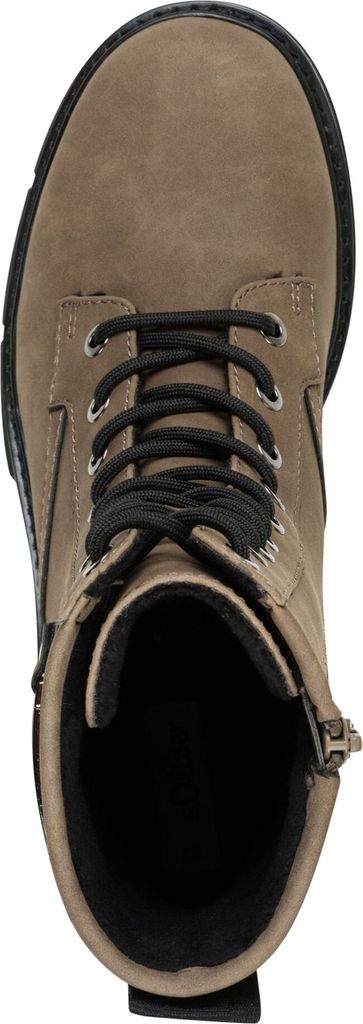 s.Oliver Damen Stiefelette Combat Boot mit Plateau und Blockabsatz 5-25244-45, Größe:41 EU, Farbe:Braun