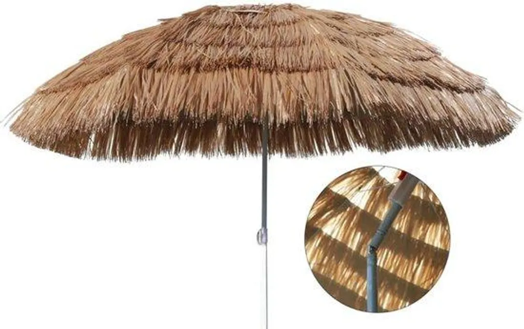 Parasol beige 160 cm anti-vent et anti-UV pour une protection durable