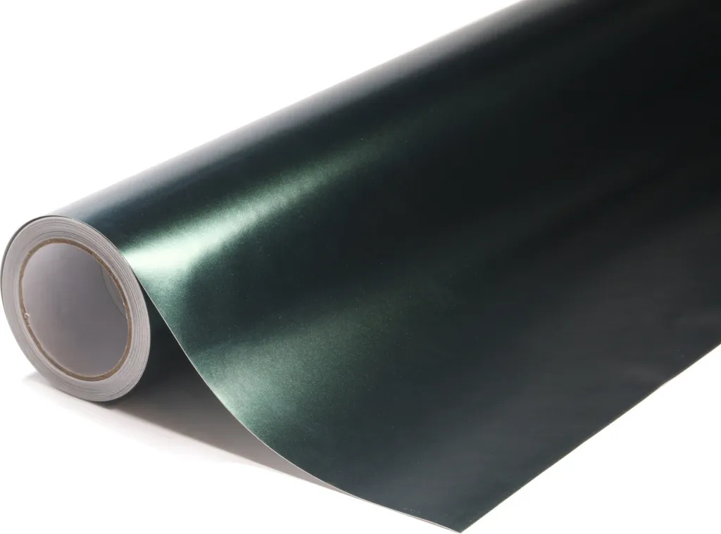 Rouleau de vinyle adhésif vert nacré 152x400cm décoration multi-usage
