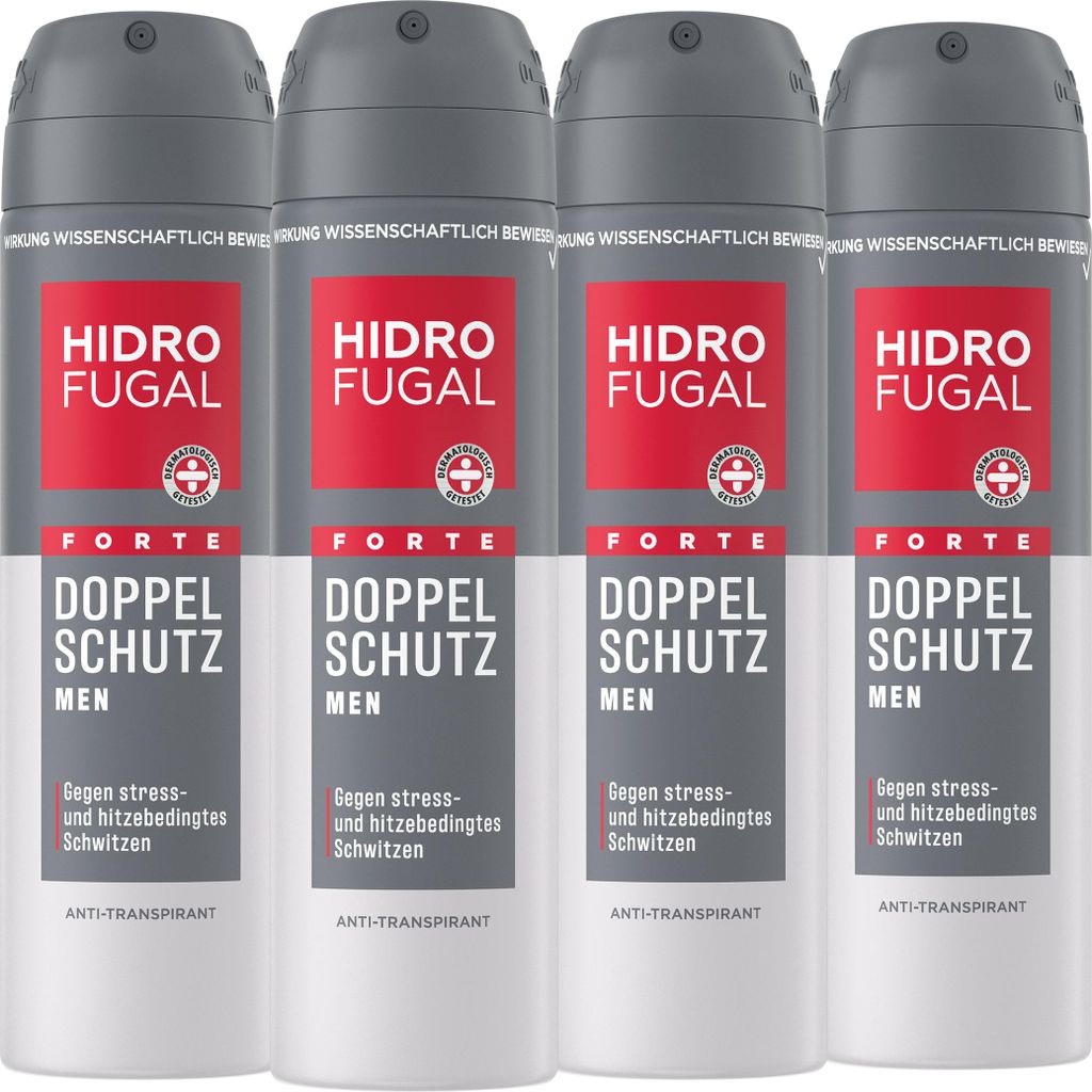 HIDROFUGAL Deo-Spray MEN DOPPEL SCHUTZ 2-fach Anti-Transpirant-Schutz 4 x 150 ml